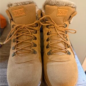 BOBS from Skechers Camel Lace-Up Ankle Boots